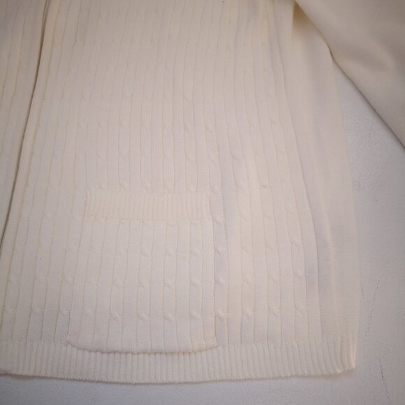 Alia Petites Ladies Small Cable Stitch Cream Colored Sweater - Picture 5 of 9
